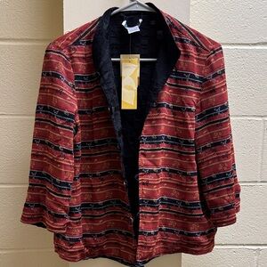 Coldwater Creek Red and Black Striped Blazer